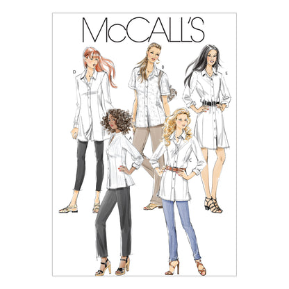 McCall's M6124 pattern envelope showing women's shirts
