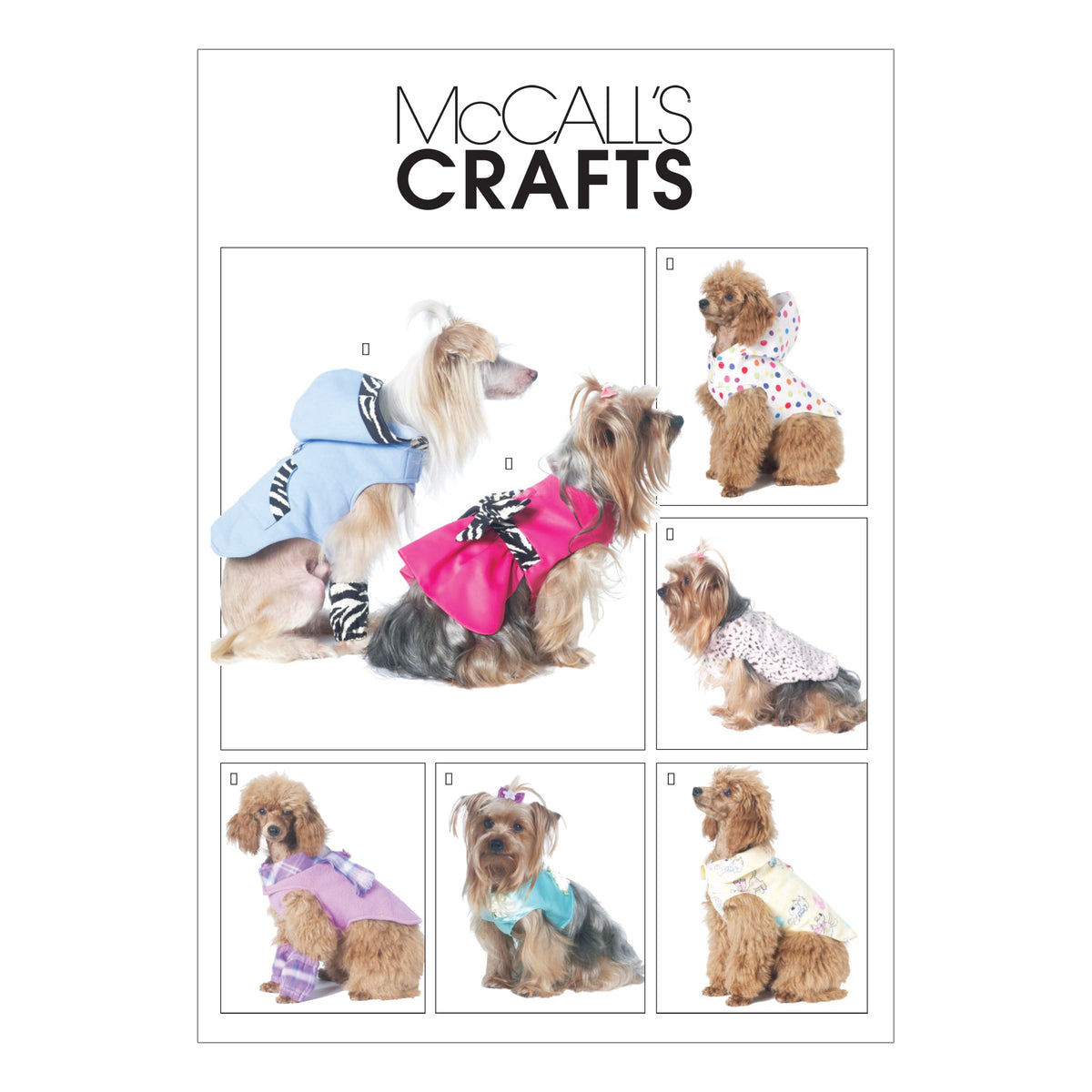 McCall's M6218 pattern envelope showing dog coats and clothes
