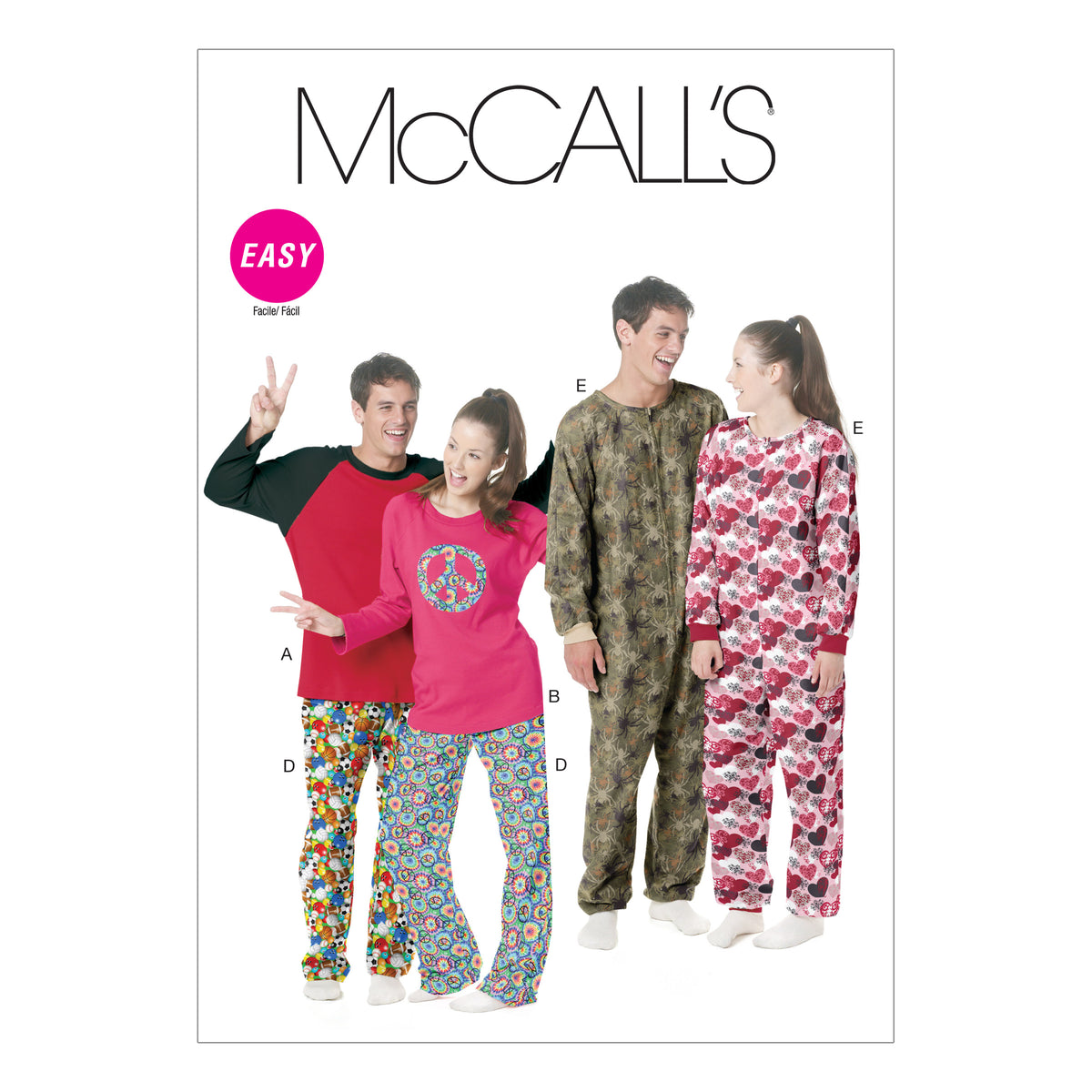 McCall's M6251 pattern envelope showing unisex sleepwear