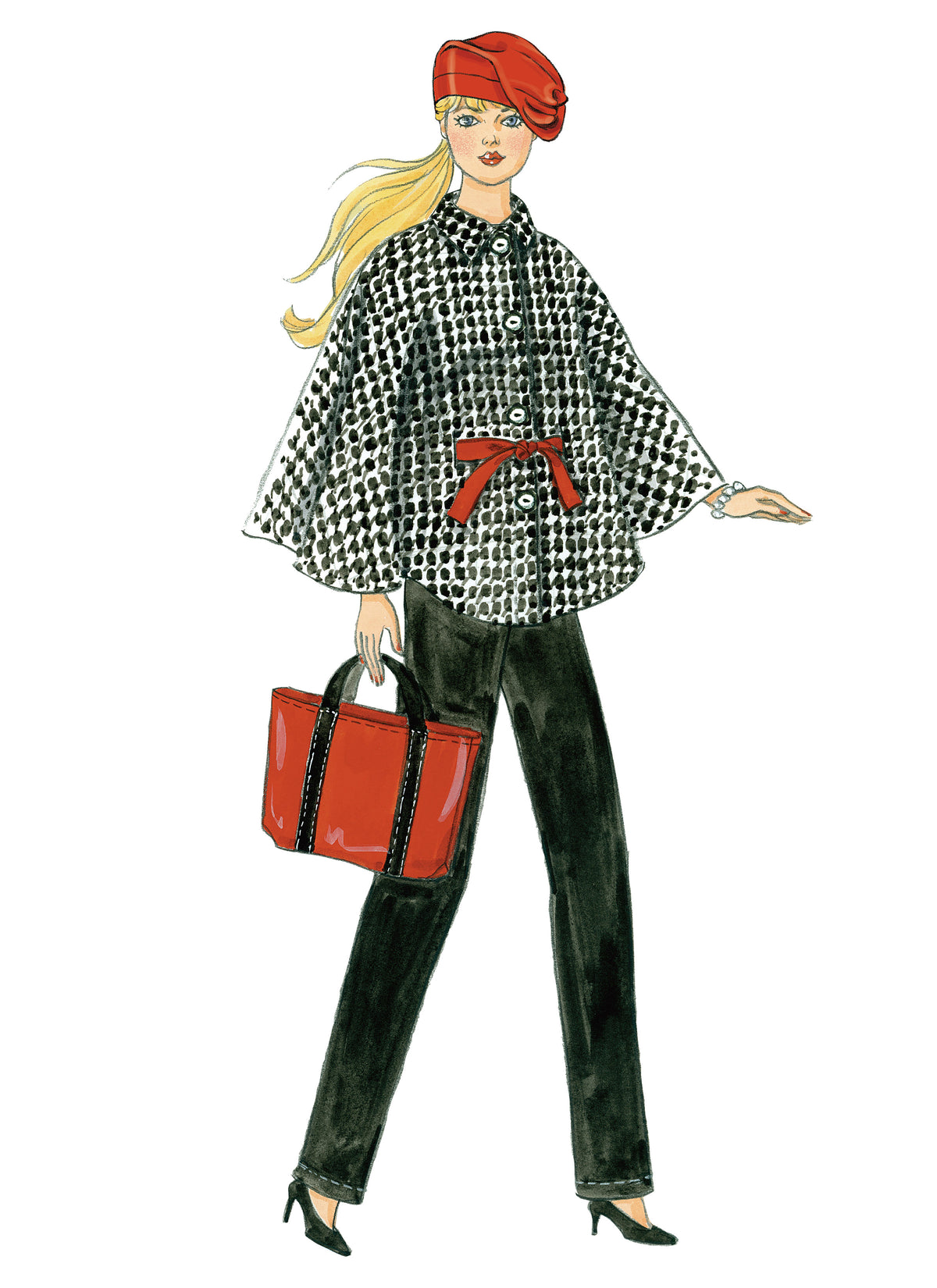 McCall's M6258 pattern envelope showing doll outfits