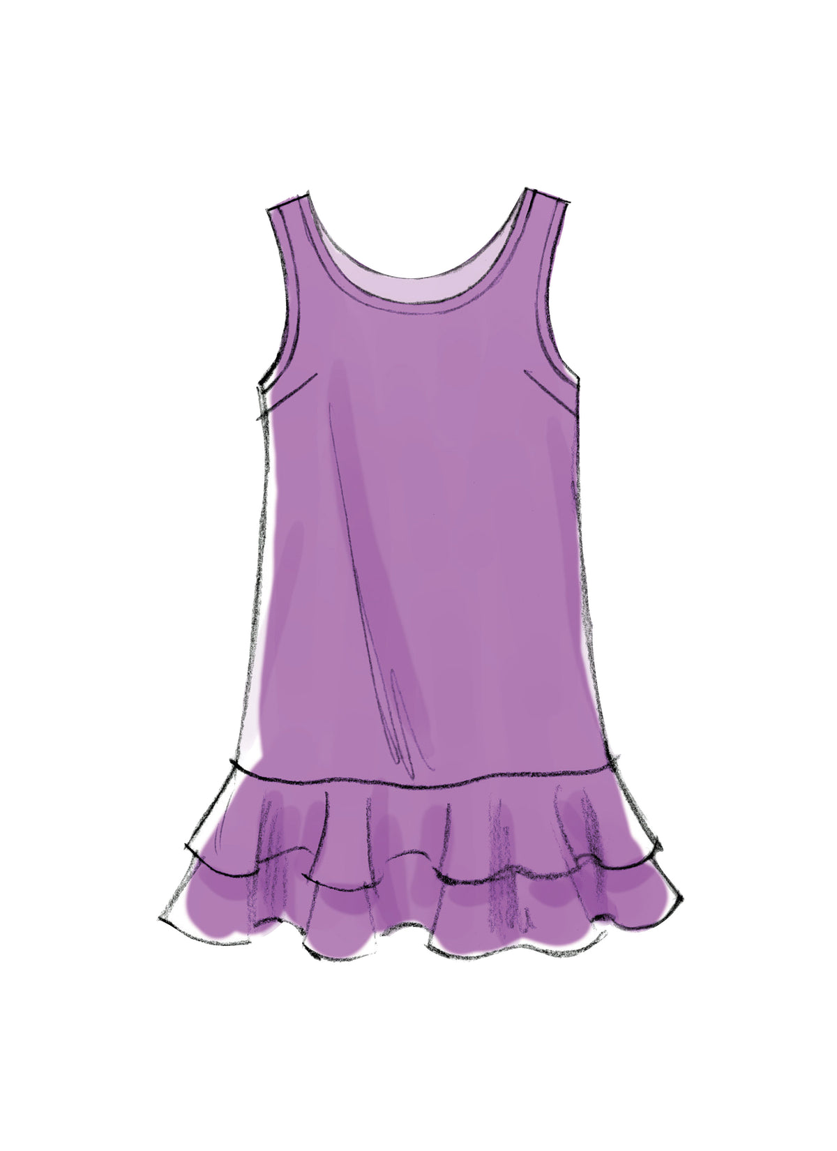 McCall's M6275 pattern envelope showing girls' tunics, dresses, leggings and scarf