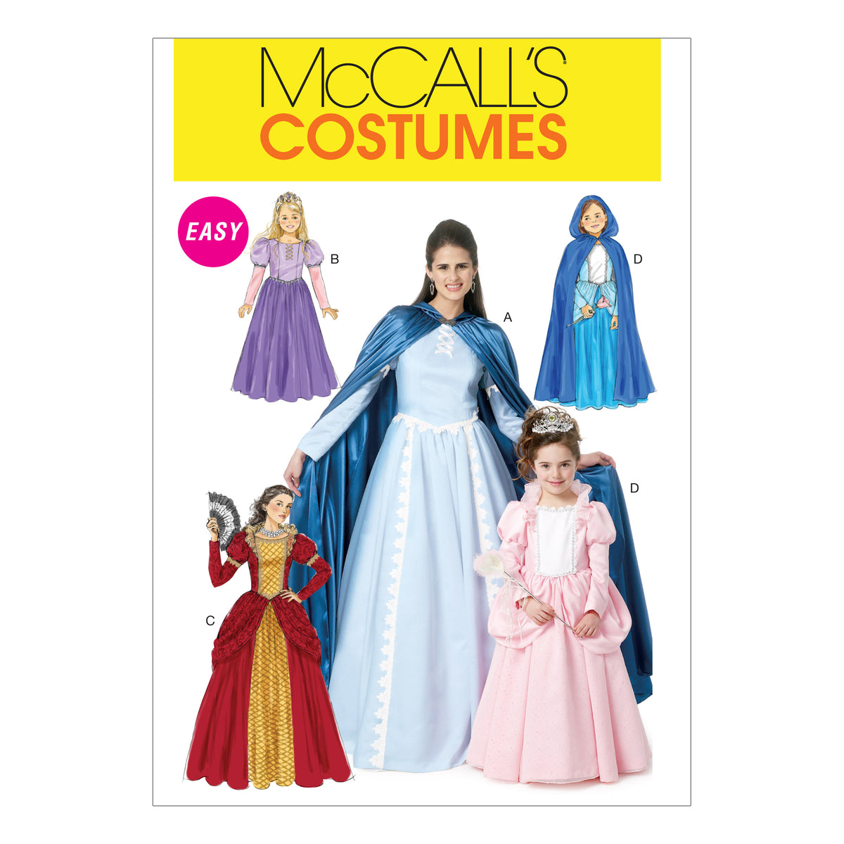 McCall's M6420 pattern envelope showing hooded costume capes