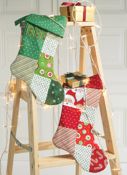 McCall's M6453 pattern envelope showing fabric Christmas ornaments