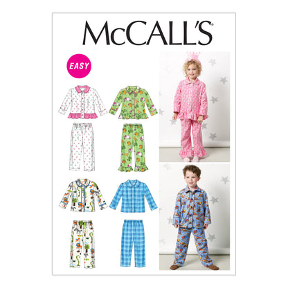 McCall's M6458 pattern envelope showing toddler pyjamas