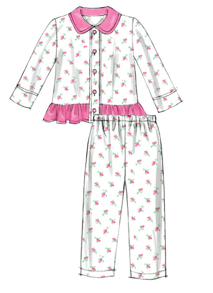McCall's M6458 pattern envelope showing toddler pyjamas