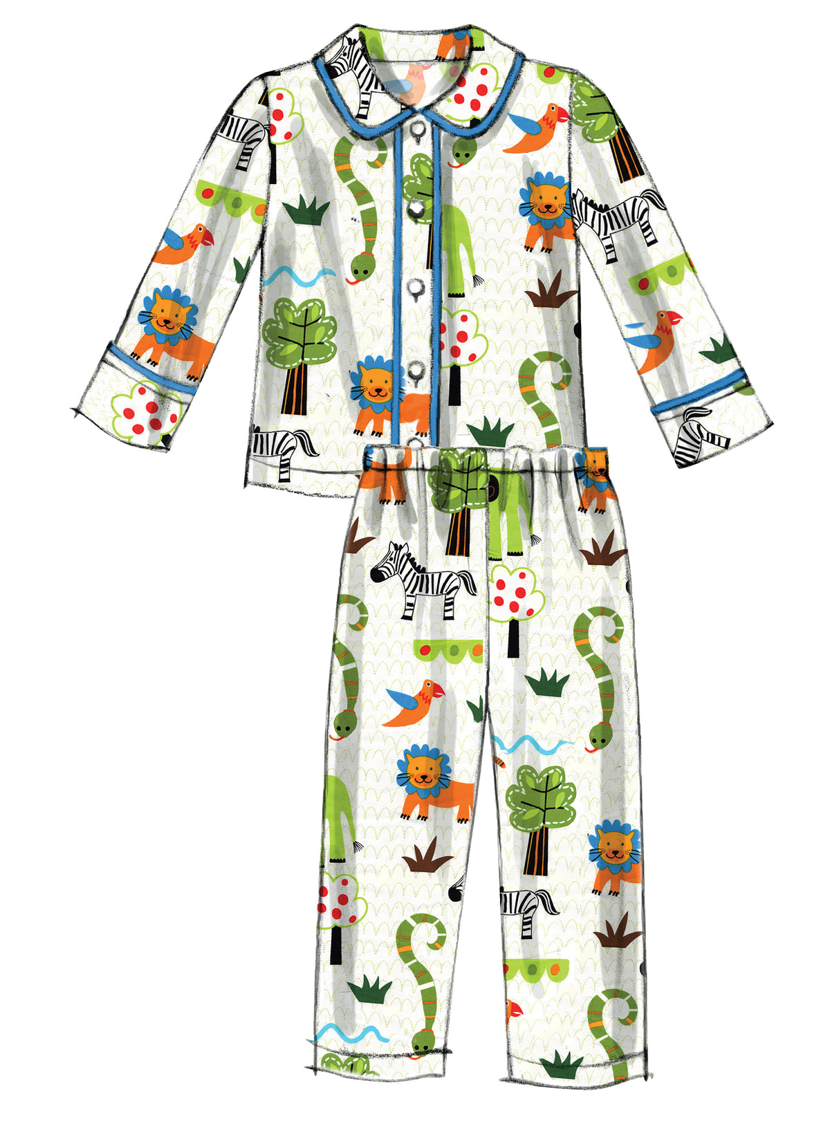 McCall's M6458 pattern envelope showing toddler pyjamas
