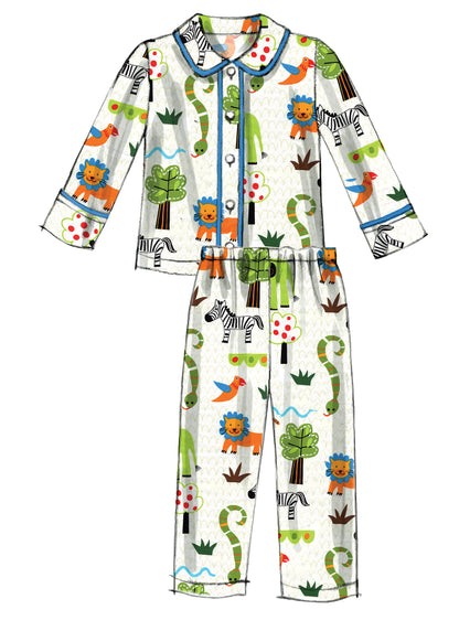 McCall's M6458 pattern envelope showing toddler pyjamas