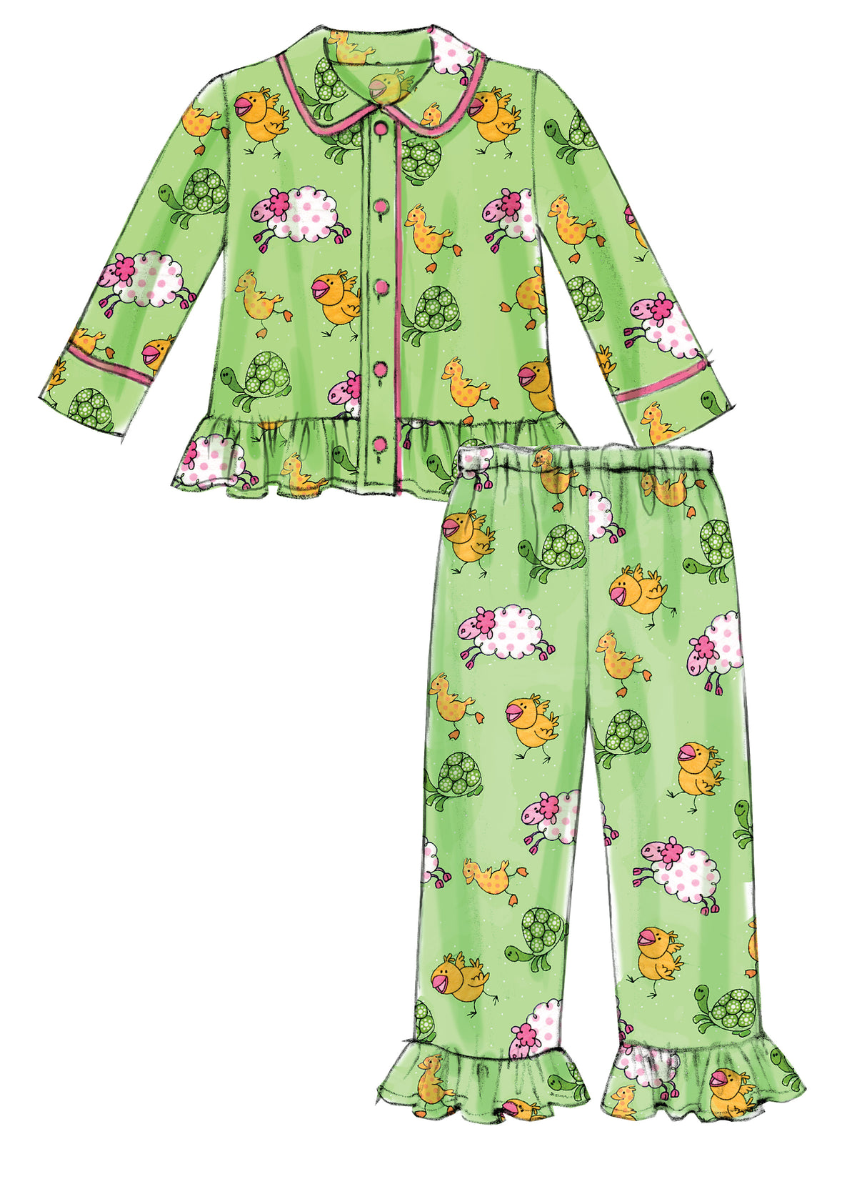 McCall's M6458 pattern envelope showing toddler pyjamas