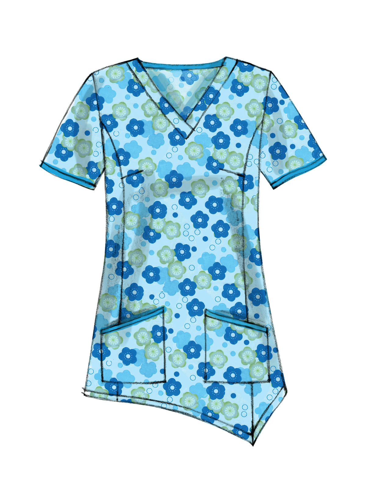 McCall's M6473 sewing pattern envelope showing misses' pullover tops
