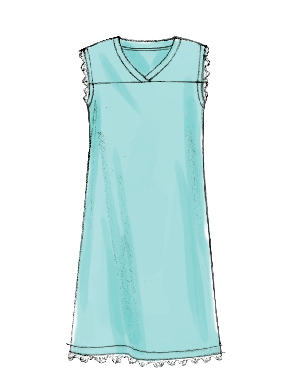 McCall's M6474 sewing pattern envelope showing misses' sleepwear tops, tunic & gowns