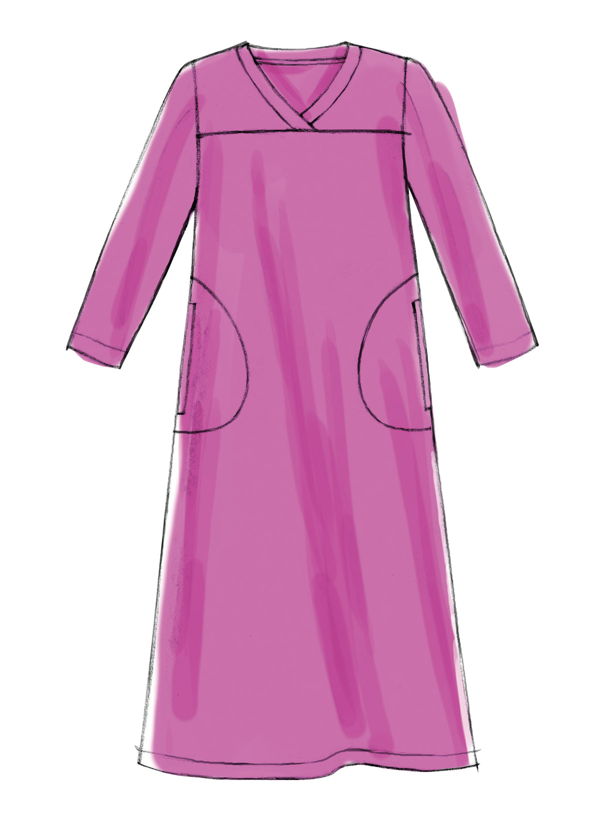 McCall's M6474 sewing pattern envelope showing misses' sleepwear tops, tunic & gowns