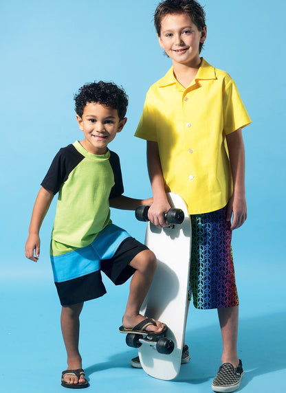 McCall's M6548 sewing pattern envelope showing girls' shirt