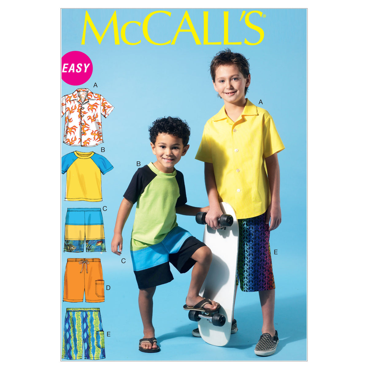 McCall's M6548 sewing pattern envelope showing girls' shirt