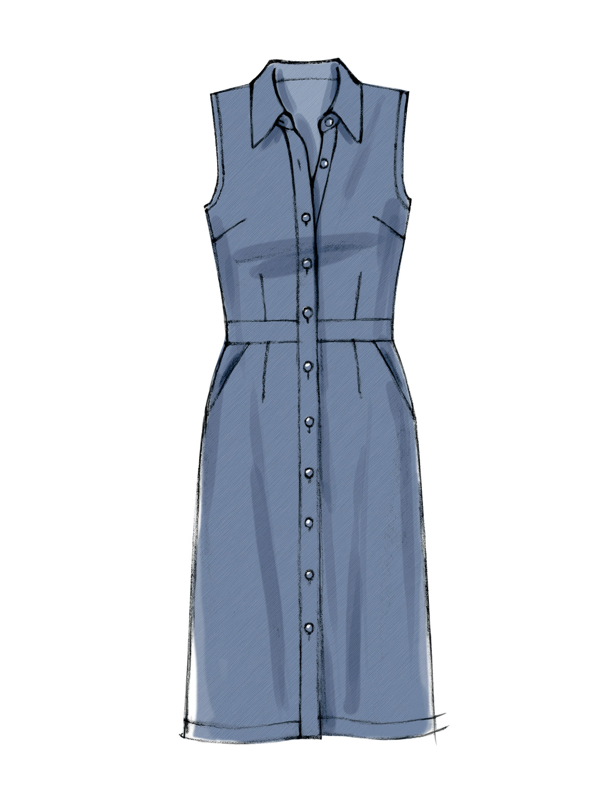 McCall's M6696 sewing pattern envelope showing misses' shirt dress