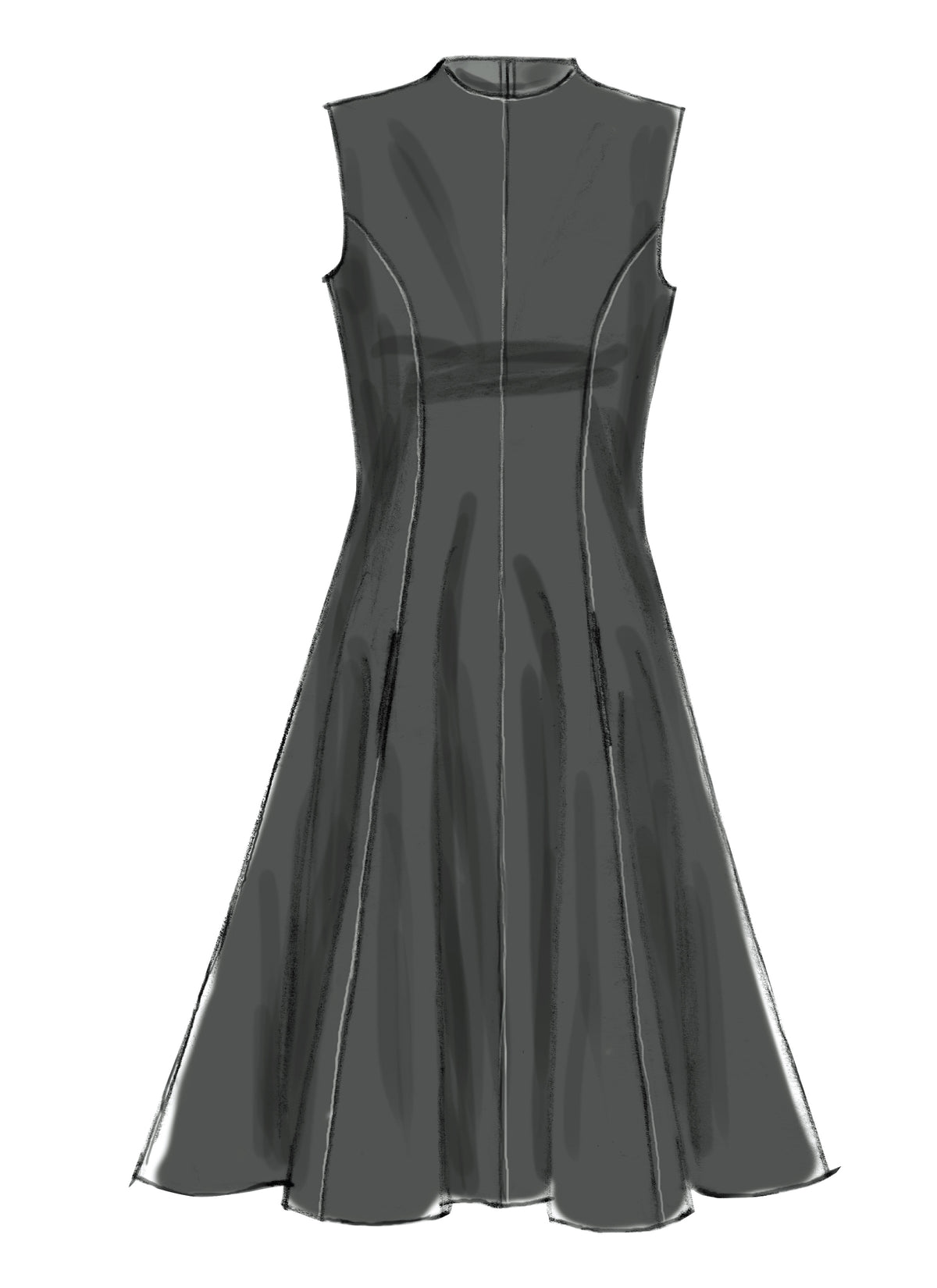 McCall's M6741 sewing pattern envelope showing misses' fit and flare lined dress