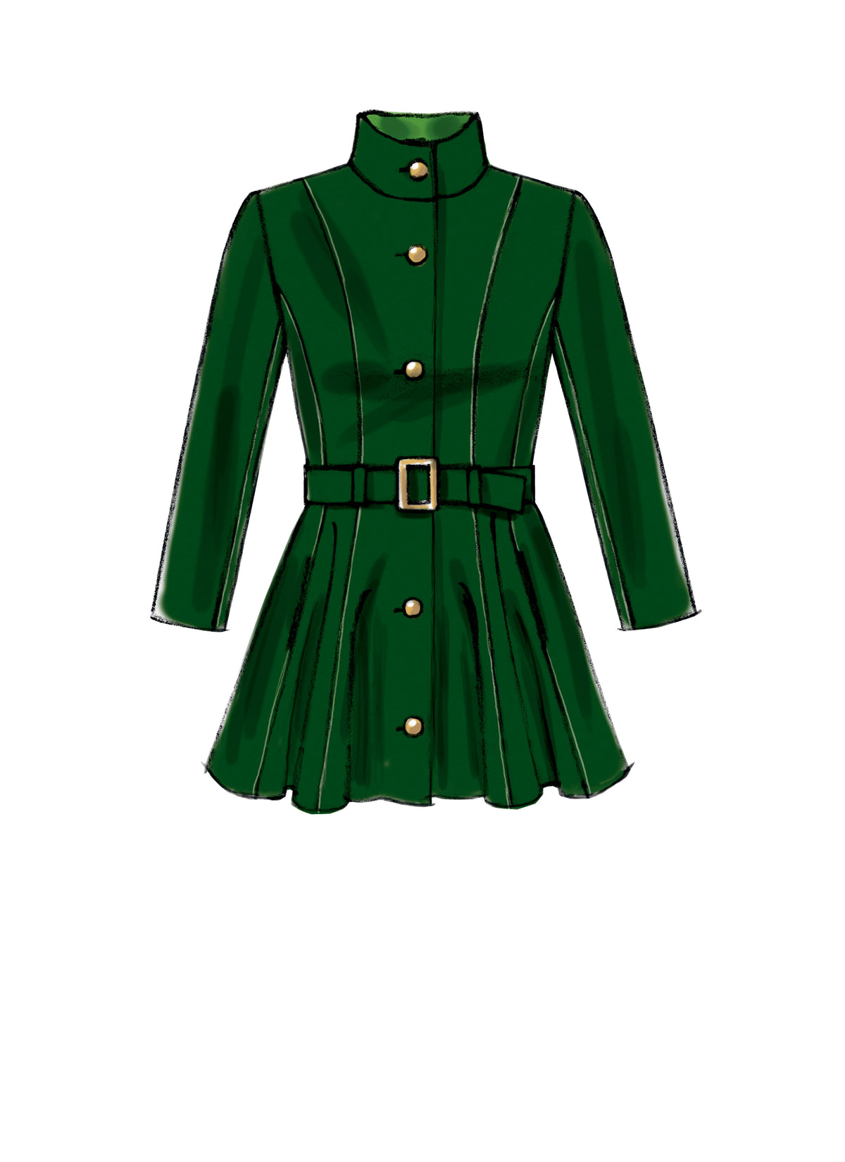 McCall's M6800 sewing pattern envelope showing misses' fit and flare lined coat