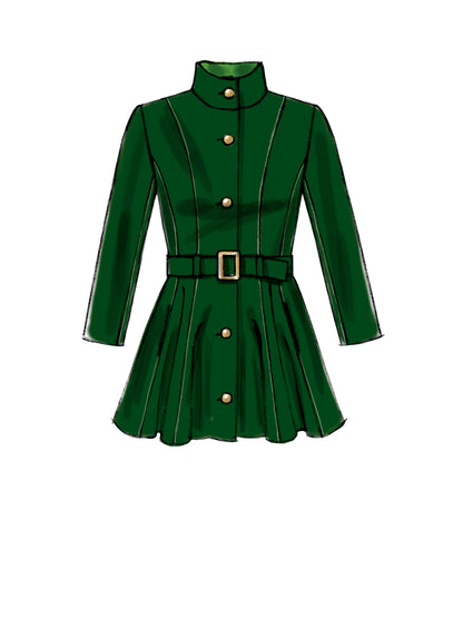McCall's M6800 sewing pattern envelope showing misses' fit and flare lined coat