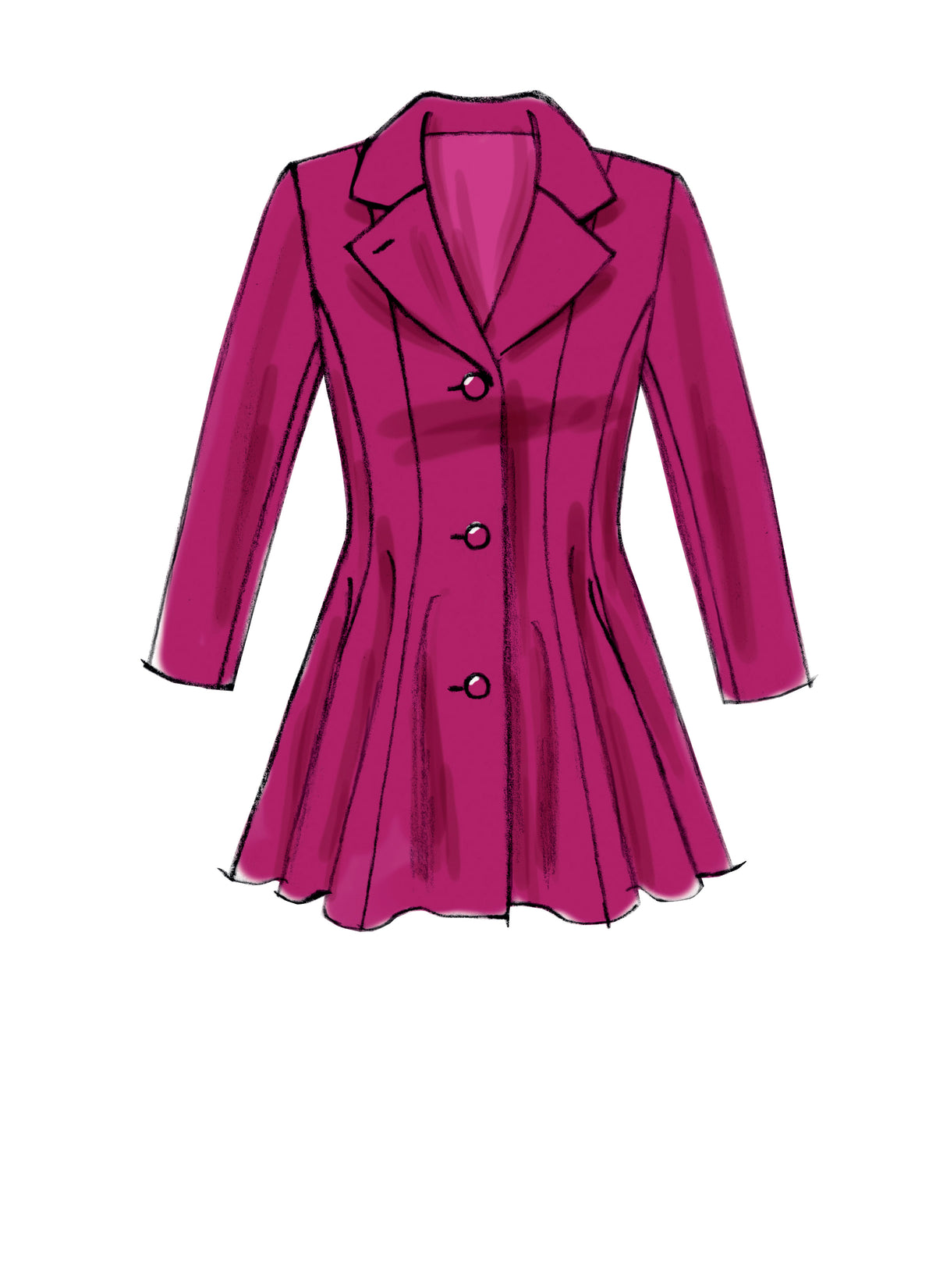 McCall's M6800 sewing pattern envelope showing misses' fit and flare lined coat