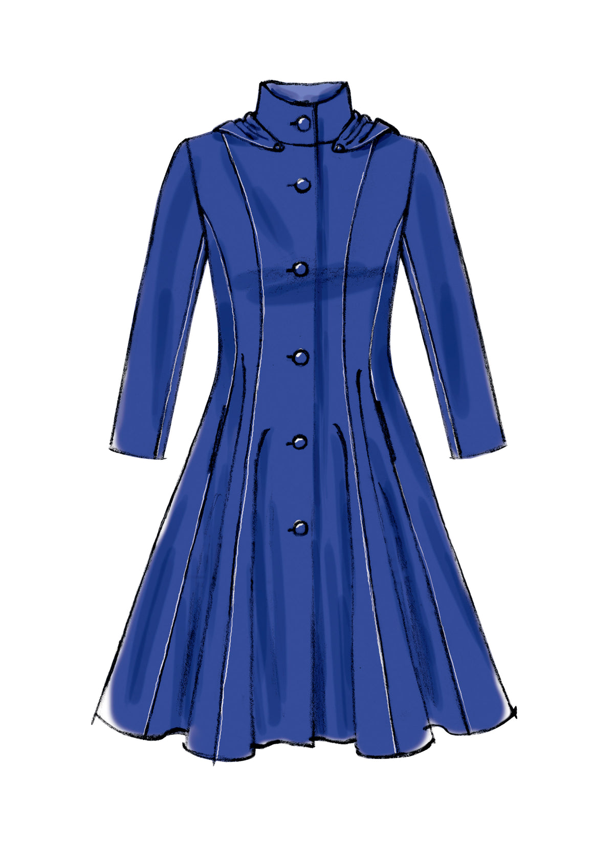 McCall's M6800 sewing pattern envelope showing misses' fit and flare lined coat