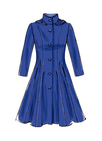 McCall's M6800 sewing pattern envelope showing misses' fit and flare lined coat