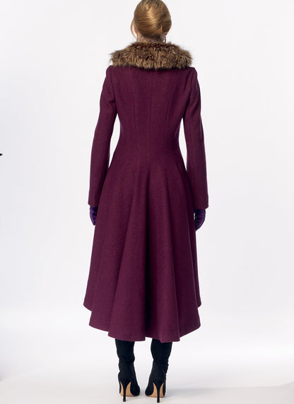 McCall's M6800 sewing pattern envelope showing misses' fit and flare lined coat
