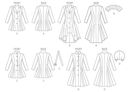 McCall's M6800 sewing pattern envelope showing misses' fit and flare lined coat