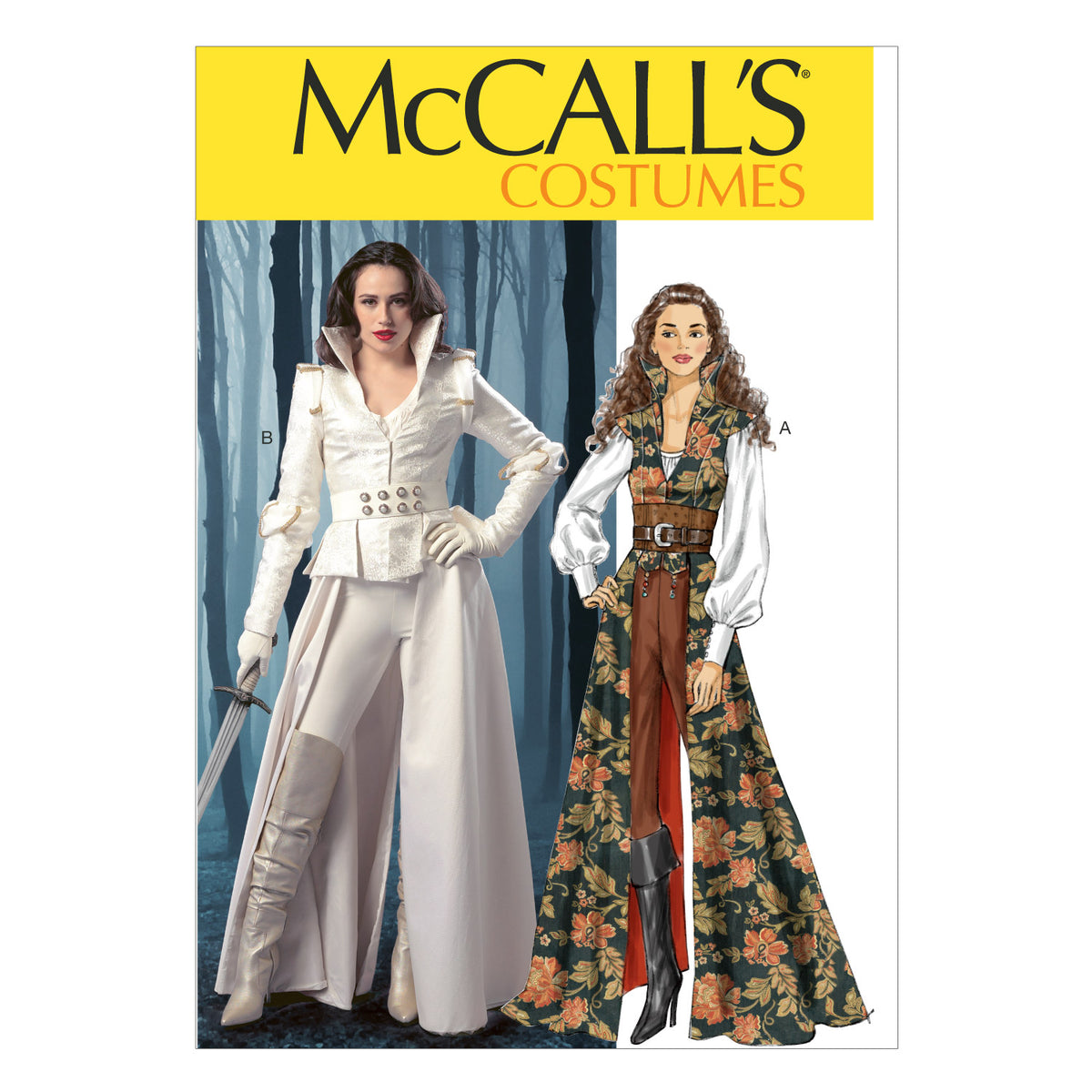 McCall's M6819 sewing pattern envelope showing misses' lined costume coat