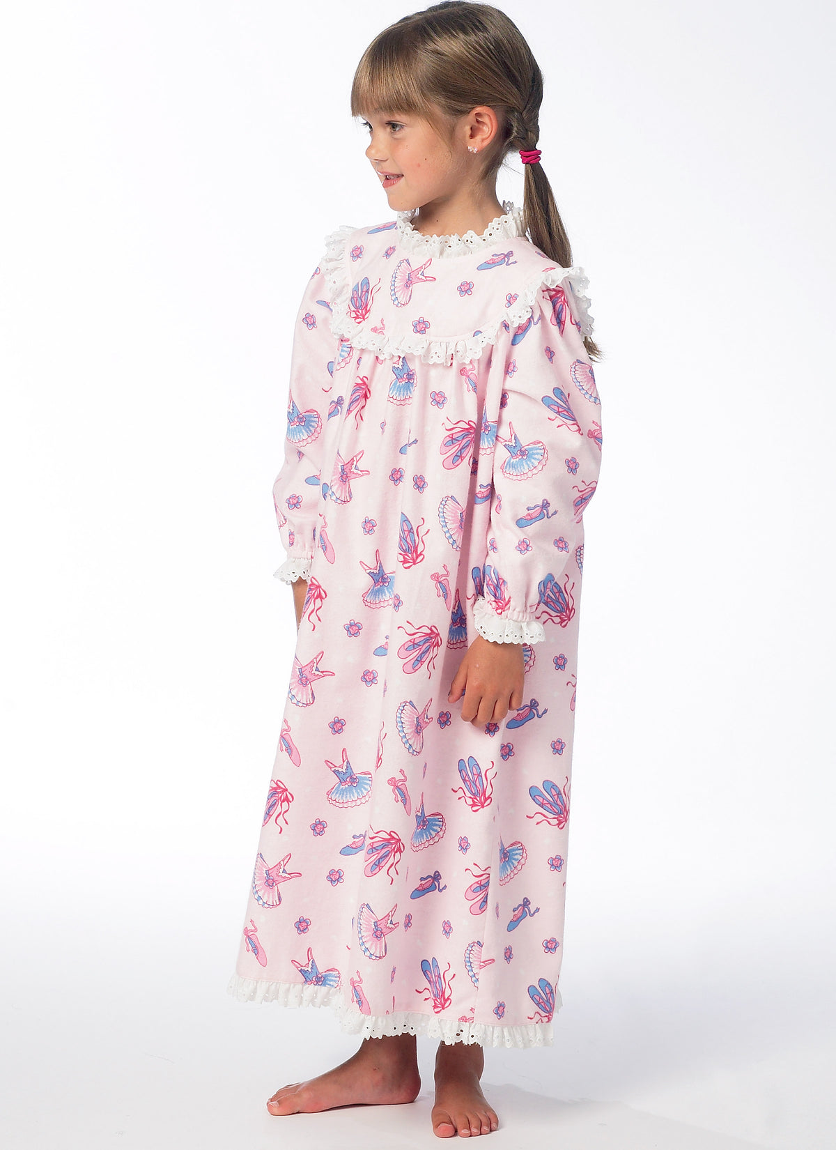 McCall's M6831 sewing pattern envelope showing girls' sleepwear tops & nightgowns