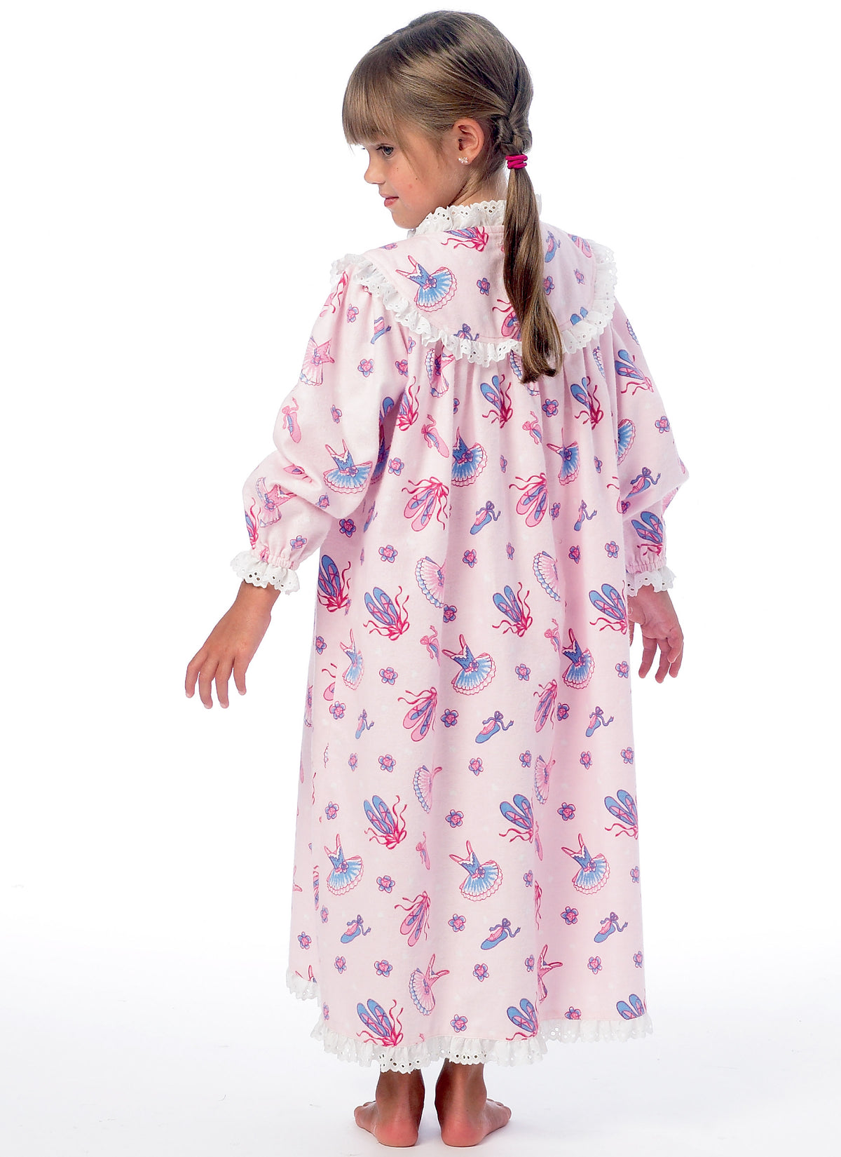 McCall's M6831 sewing pattern envelope showing girls' sleepwear tops & nightgowns