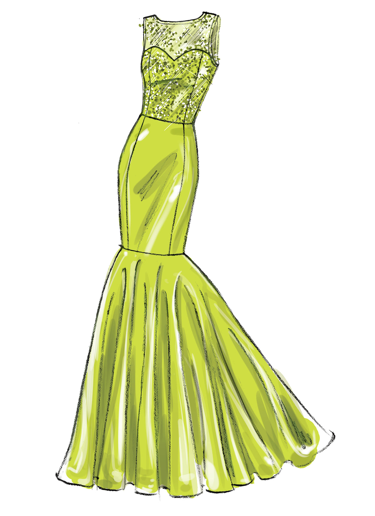 McCall's M6838 sewing pattern envelope showing misses' special occasion dress