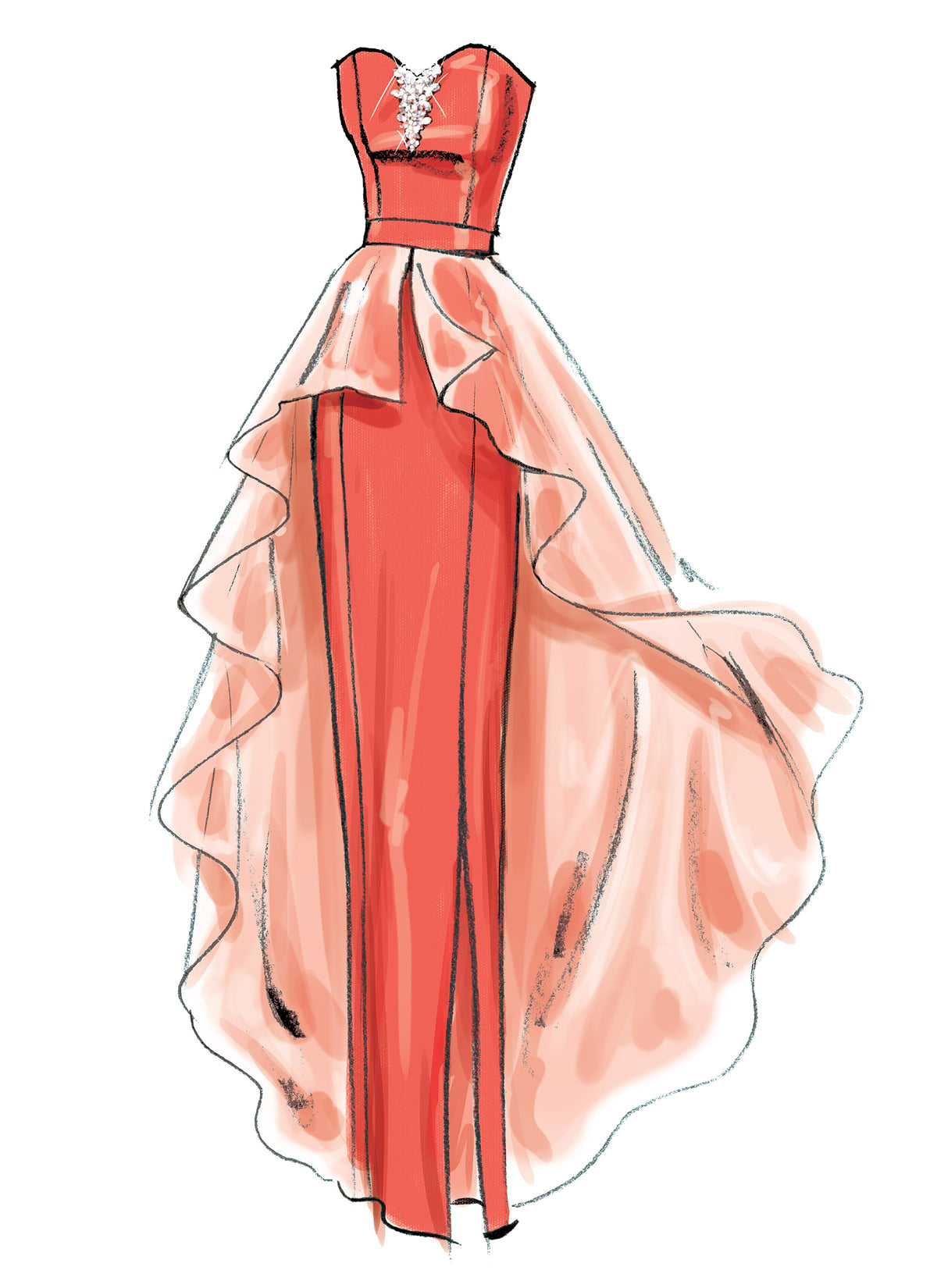 McCall's M6838 sewing pattern envelope showing misses' special occasion dress