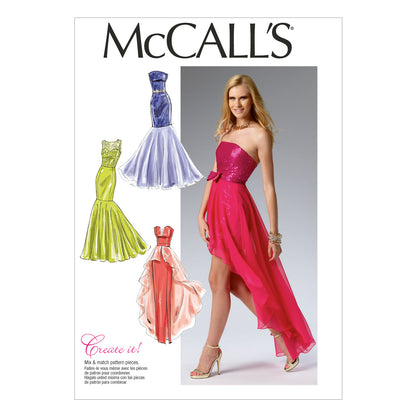 McCall's M6838 sewing pattern envelope showing misses' special occasion dress