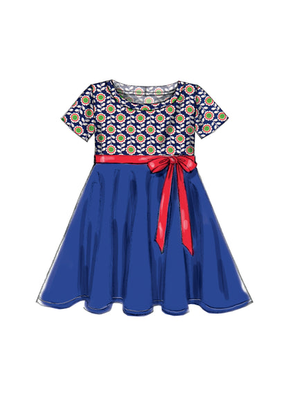 McCall's M6915 sewing pattern envelope showing girls' pullover dress