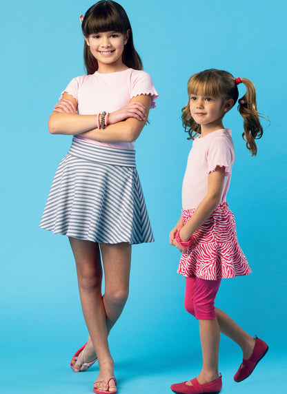 McCall's M6918 sewing pattern envelope showing girls' skorts