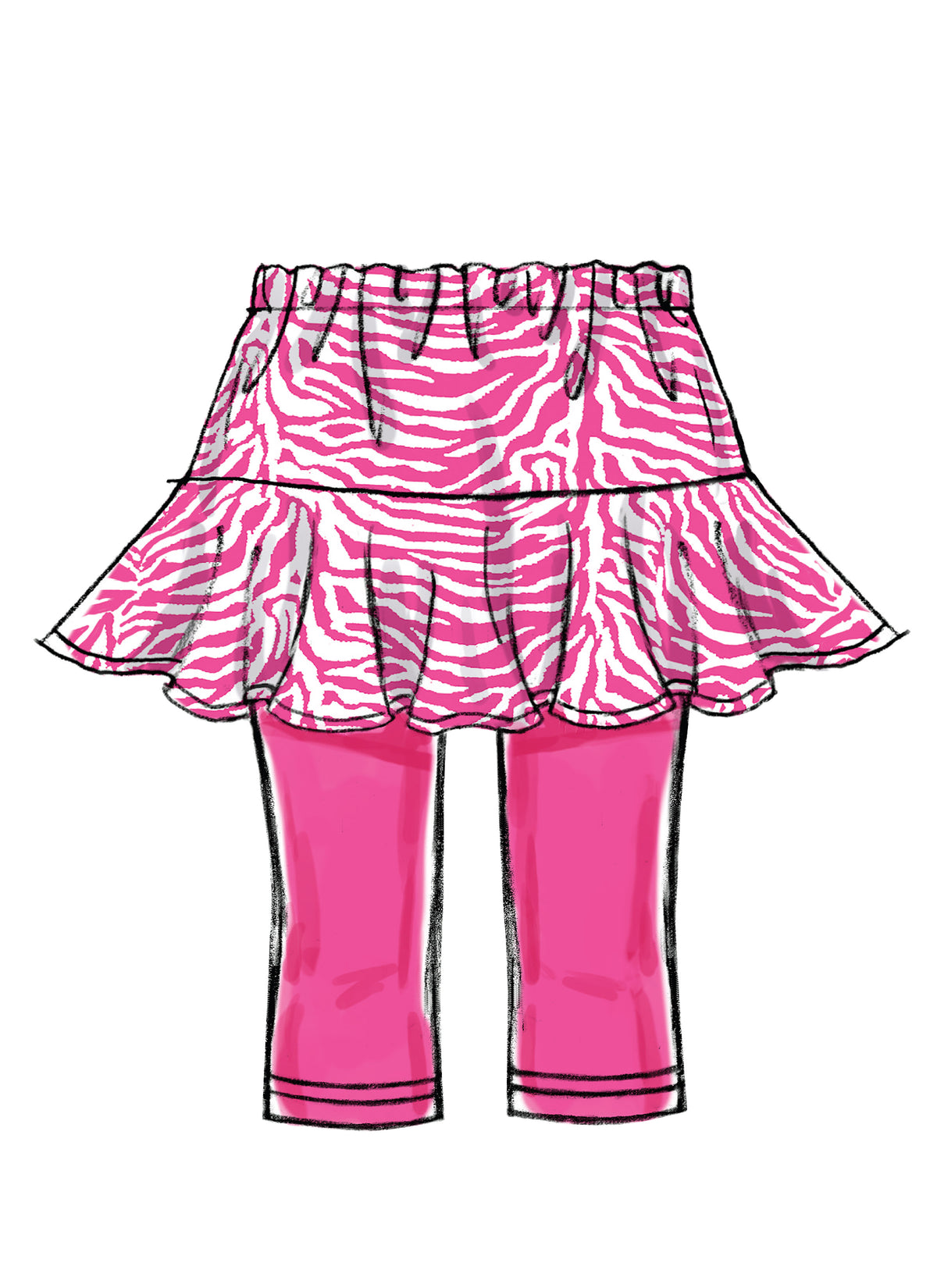 McCall's M6918 sewing pattern envelope showing girls' skorts
