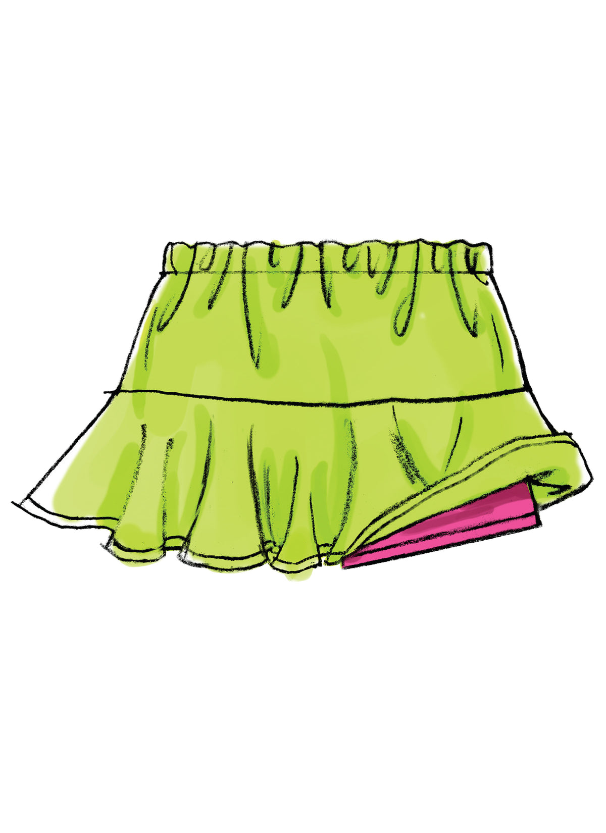 McCall's M6918 sewing pattern envelope showing girls' skorts