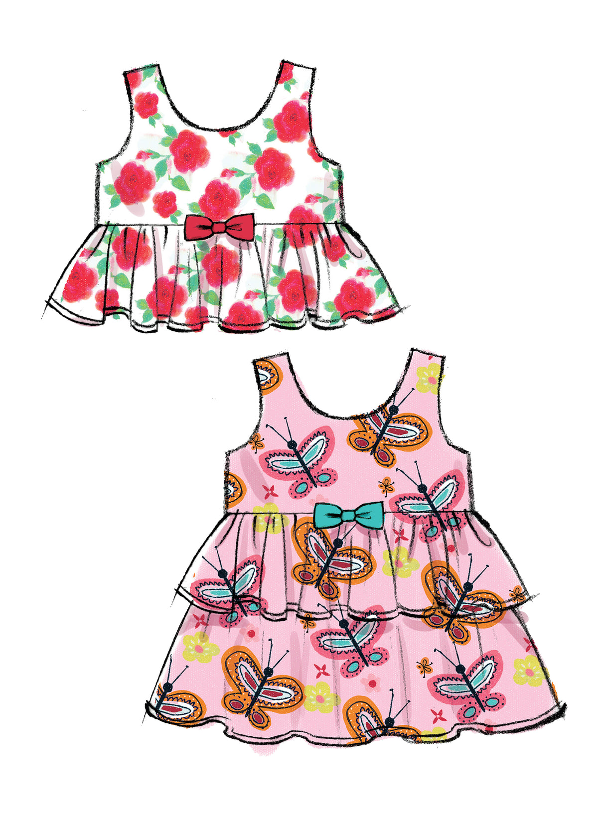 McCall's M6944 toddler top and dress sewing pattern envelope