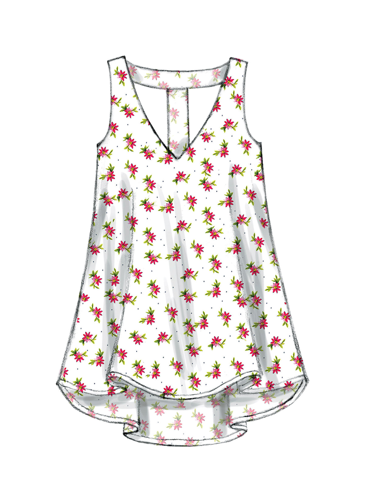 McCall's M6960 sleeveless top and tunic sewing pattern envelope