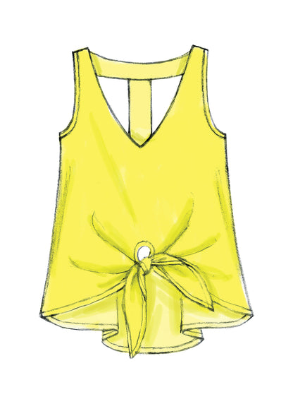 McCall's M6960 sleeveless top and tunic sewing pattern envelope