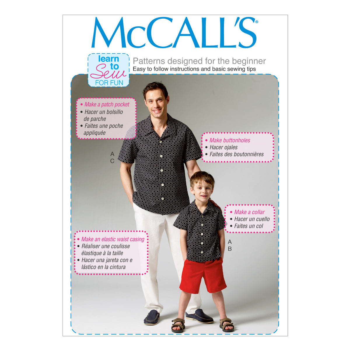 McCall's M6972 short sleeve shirt sewing pattern envelope