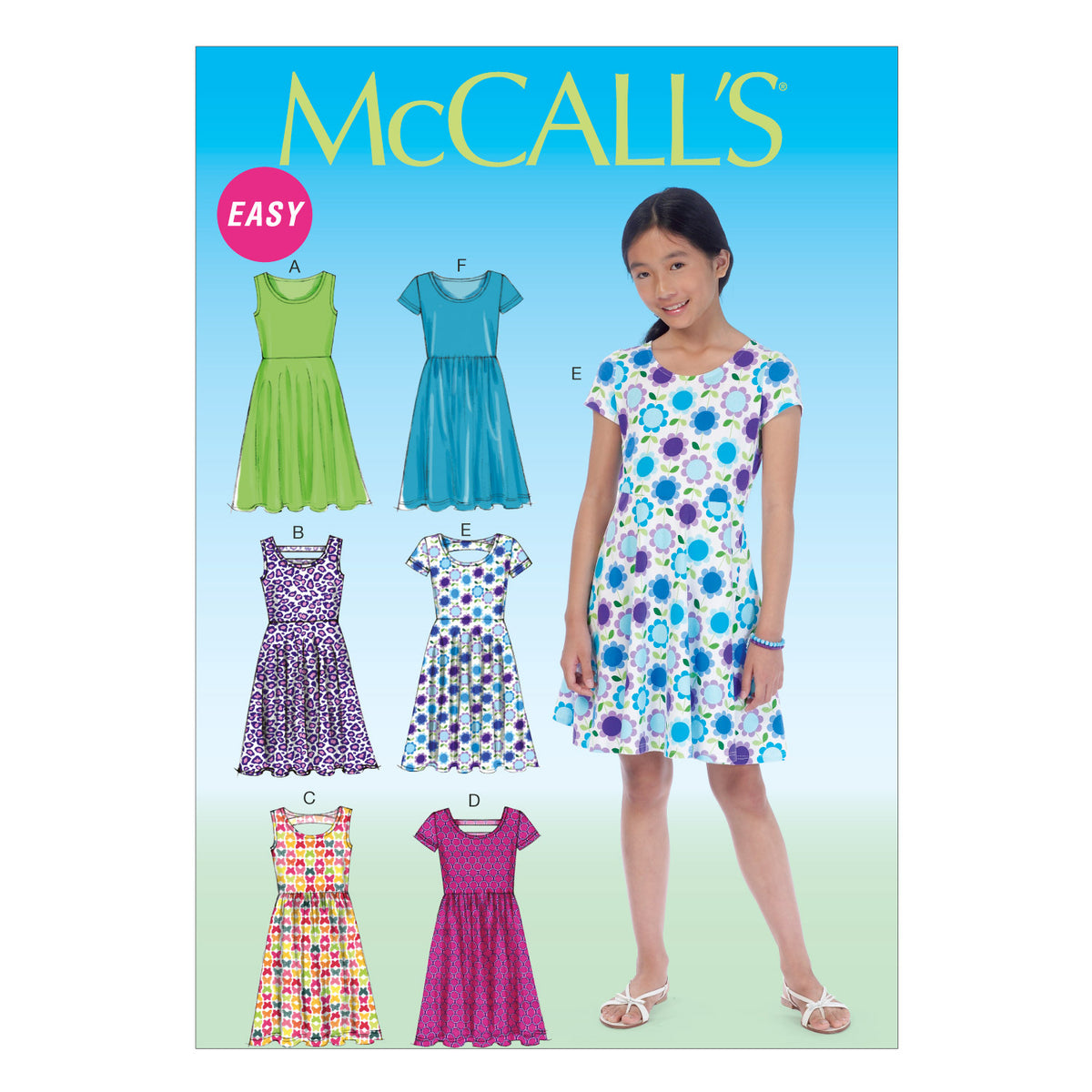 McCall's M7079 girls' dress sewing pattern envelope