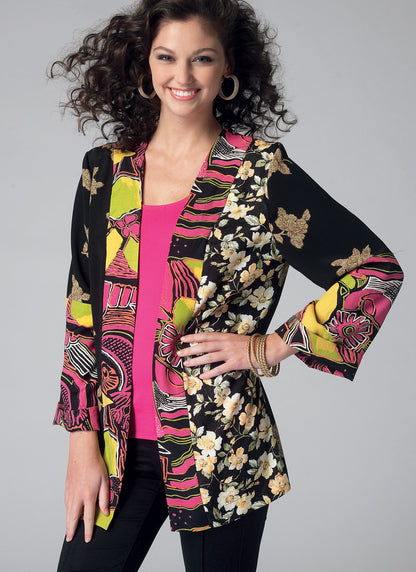 McCall's M7132 sewing pattern envelope showing unlined jacket designs
