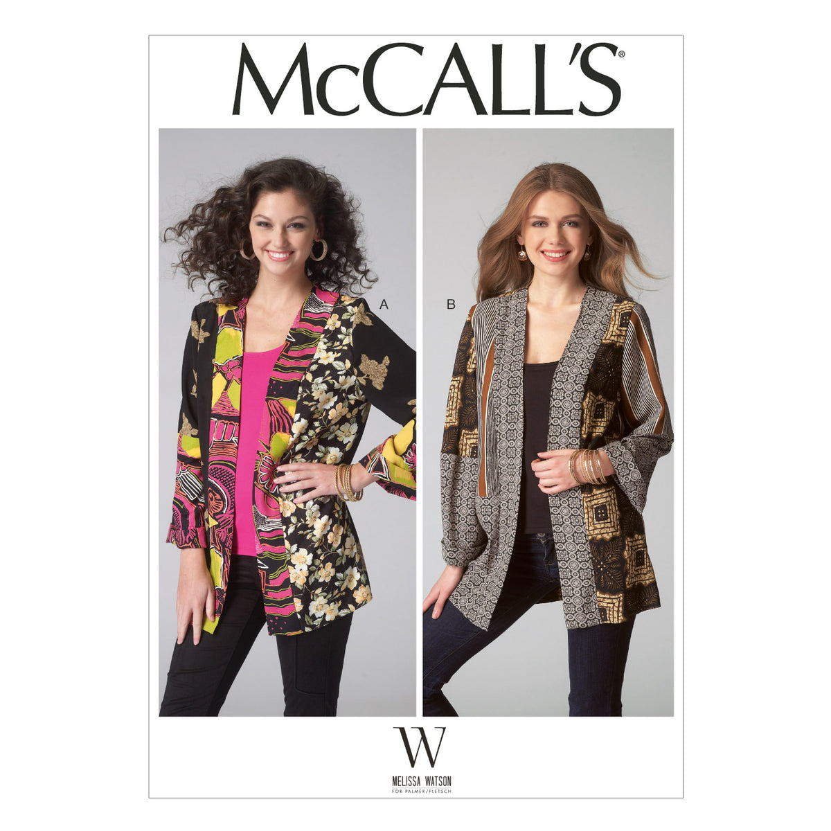 McCall's M7132 sewing pattern envelope showing unlined jacket designs