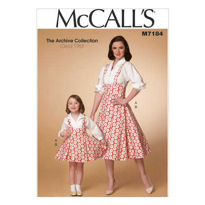 McCall's M7184 sewing pattern envelope showing semi-fitted shirt designs