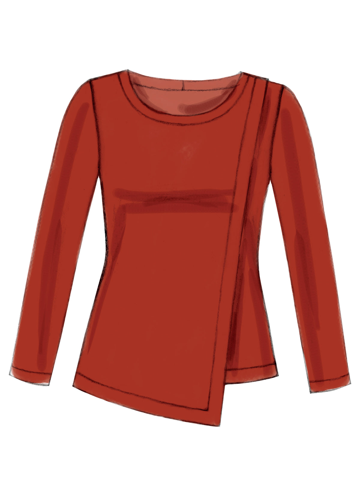 McCall's M7247 sewing pattern envelope showing close-fitting pullover top designs