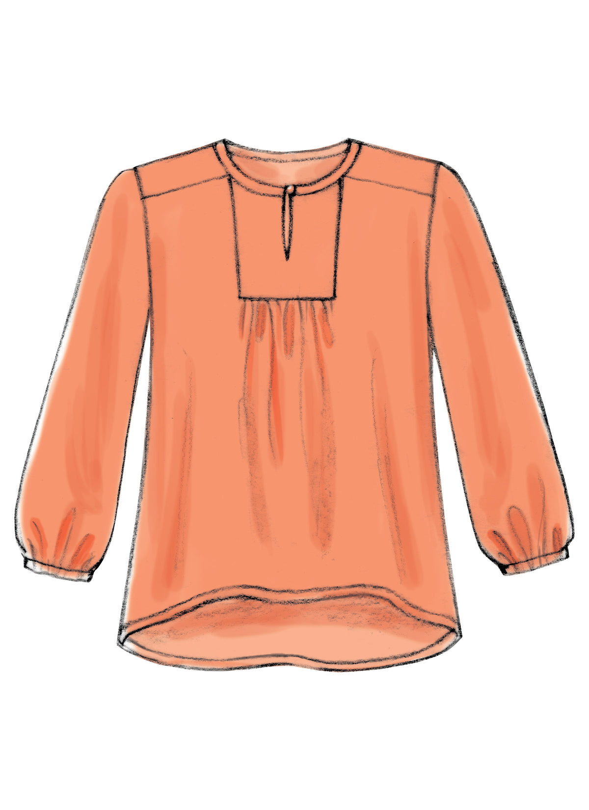 McCall's M7284 sewing pattern envelope showing loose-fitting pullover top designs