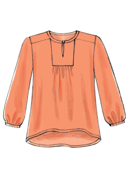 McCall's M7284 sewing pattern envelope showing loose-fitting pullover top designs