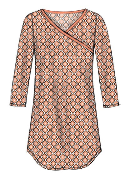 McCall's M7297 sewing pattern envelope showing plus size wrap robe designs