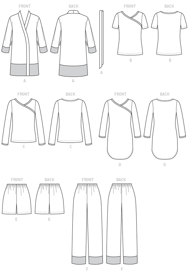 McCall's M7297 sewing pattern envelope showing plus size wrap robe designs