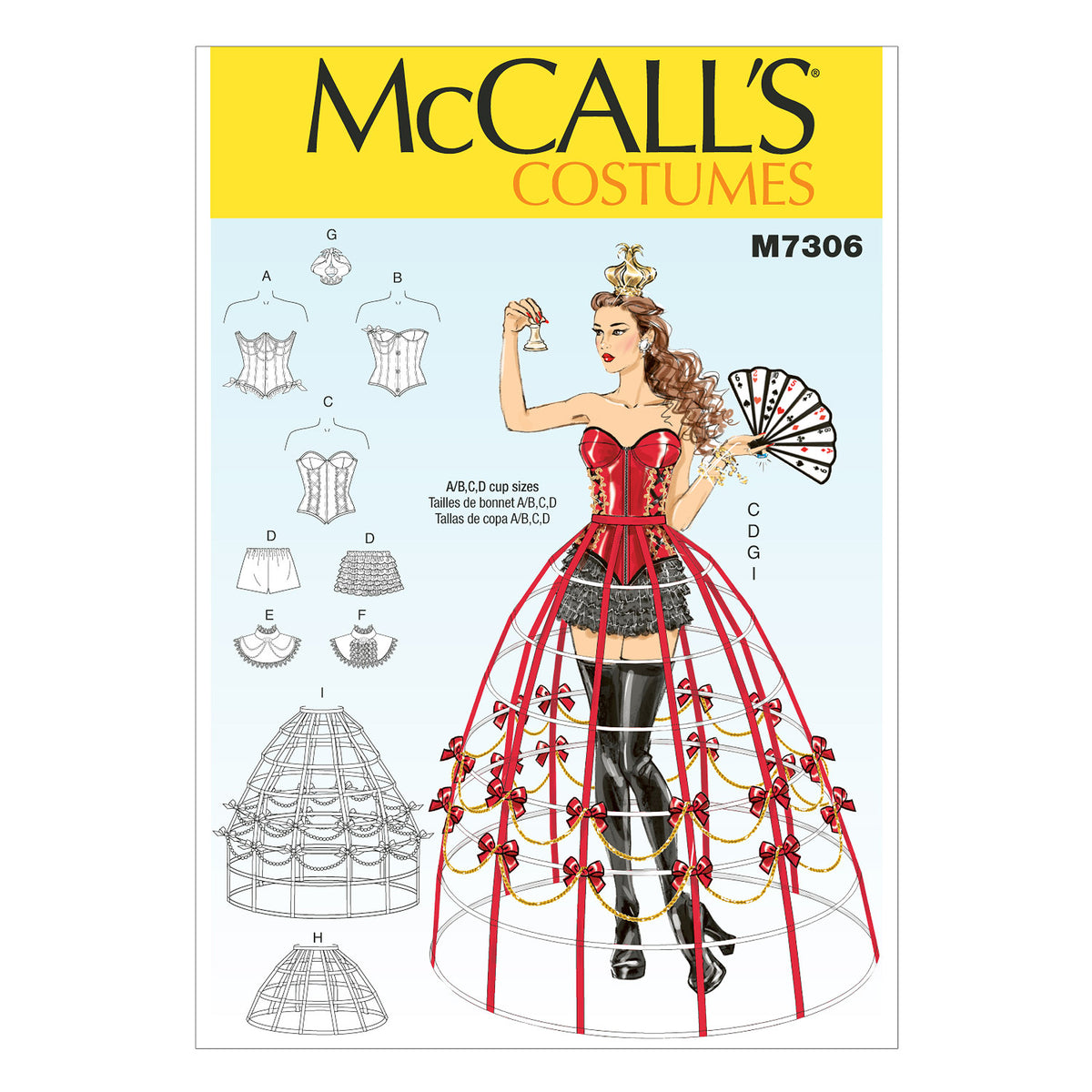 McCall's M7306 sewing pattern envelope showing boned corset designs
